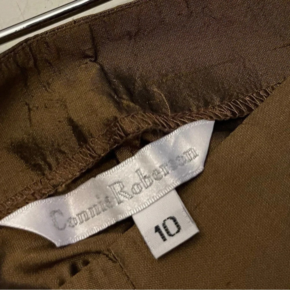 Connie Roberson silk trouser pants classic chic office party holiday Christmas - Picture 4 of 6